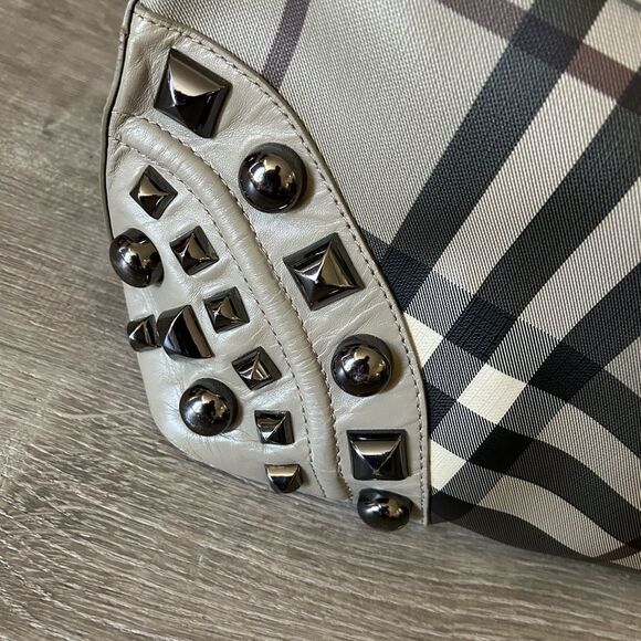 Authentic Burberry Nova Check Studded Tote - Picture 9 of 14